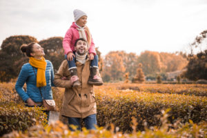 happy family during fall